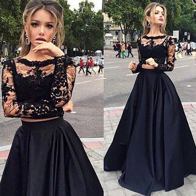 2016 Long Sleeve Prom Dresses Sexy Formal Dresses Party Dress Lace Prom ...