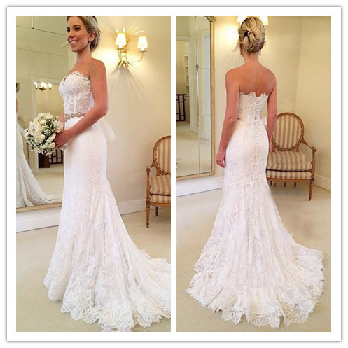 2016 Lace Wedding Dresses,white Bridal Dress Custom Made on Luulla