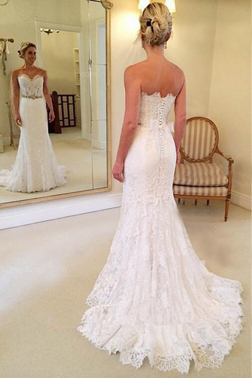 2016 Lace Wedding Dresses,white Bridal Dress Custom Made on Luulla