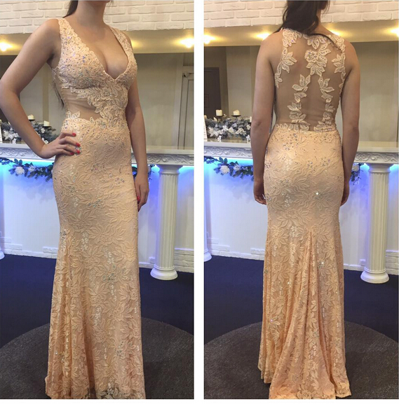 Lace Prom Dresses ,Sexy Formal Dresses, Party Dress ,V-neck Prom ...